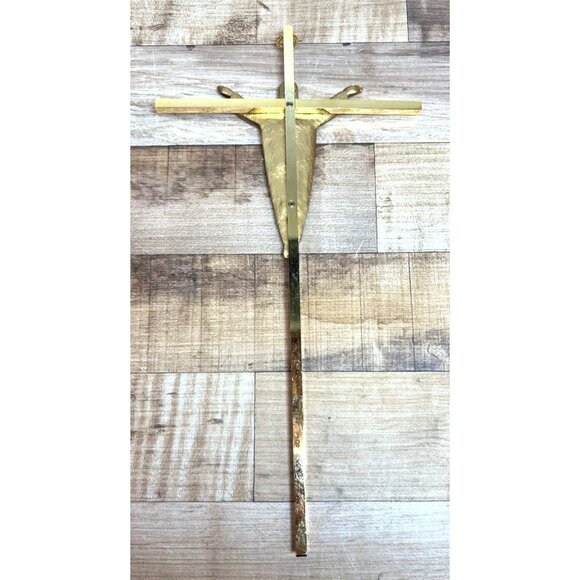 Gold-Tone Wall Hanging Jesus Christ Crucifix Cross 10" - Picture 3 of 3